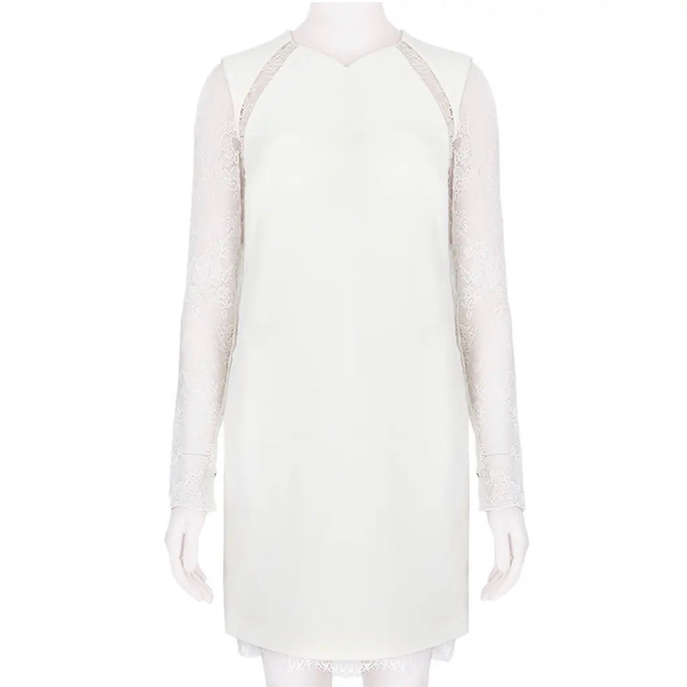 Vintage Emilio Pucci white wool & lace dress - Bridal - size 4 6 Small Medium